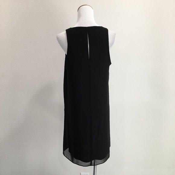 BCBGENERATION Black Multi Color Embroidery V Neck Chiffon Sleeveless Dress - Picture 7 of 9